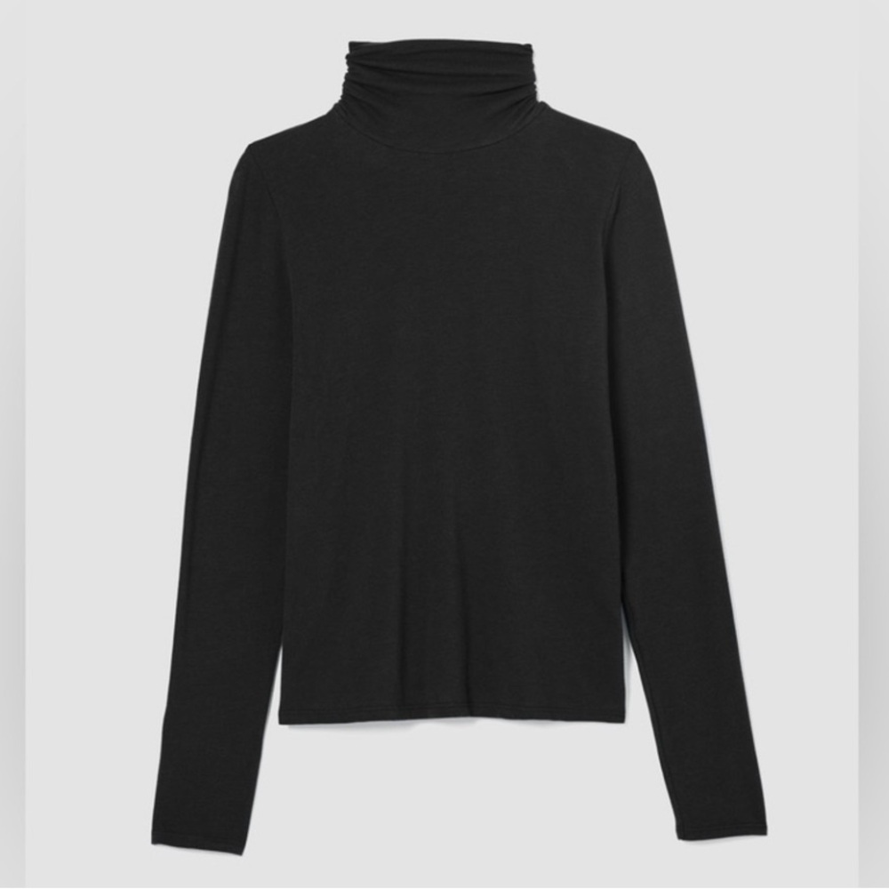 NWT Eileen Fisher Sheer Knit Turtleneck Top - Picture 4 of 5